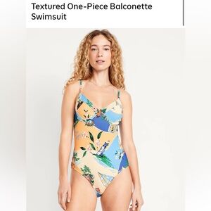 Old Navy Beachy Textured Balconette One-Piece Swimsuit